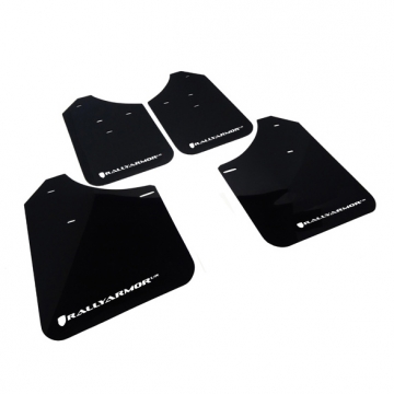 Rally Armor Urethane Mud Flaps - Volkswagen MKVII Golf R 15-16 (Black/White Logo)