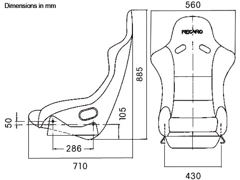 RECARO SR5 Speed Sportsitz Perlon Velours schwarz mit roten