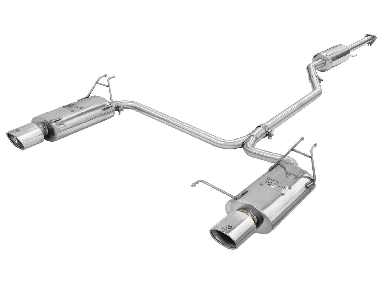 aFe 49-36605 aFe Takeda Exhaust 304SS Dual Cat-Back w/ Polished Tips 13-17 Honda Accord LX/EX/EX-L Sedan L4 2.4L main image 0